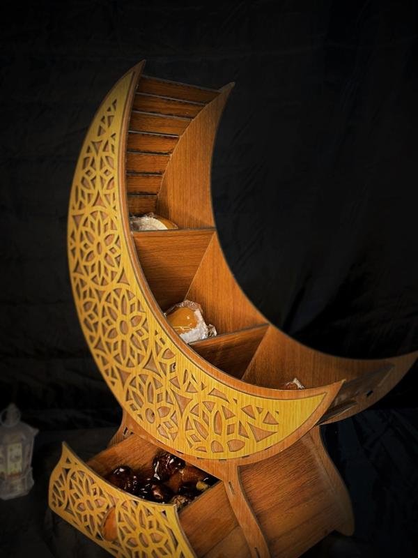 wood crescent moon