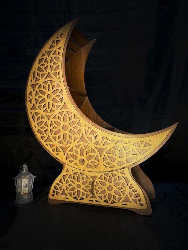 wood crescent moon